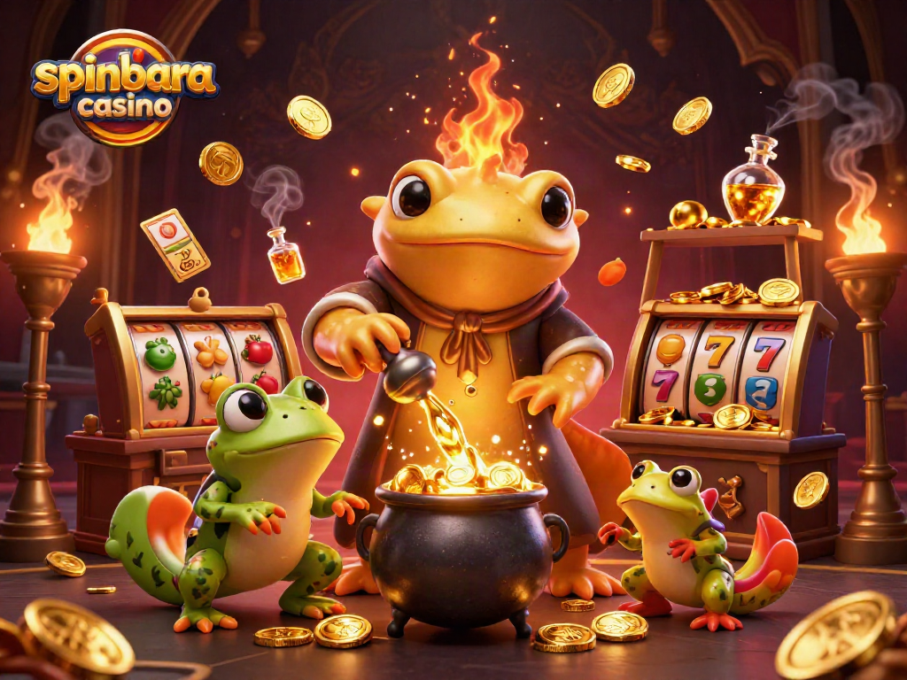 Spinbara casino showcases exciting gameplay with vibrant alchemy elements and dynamic slots.